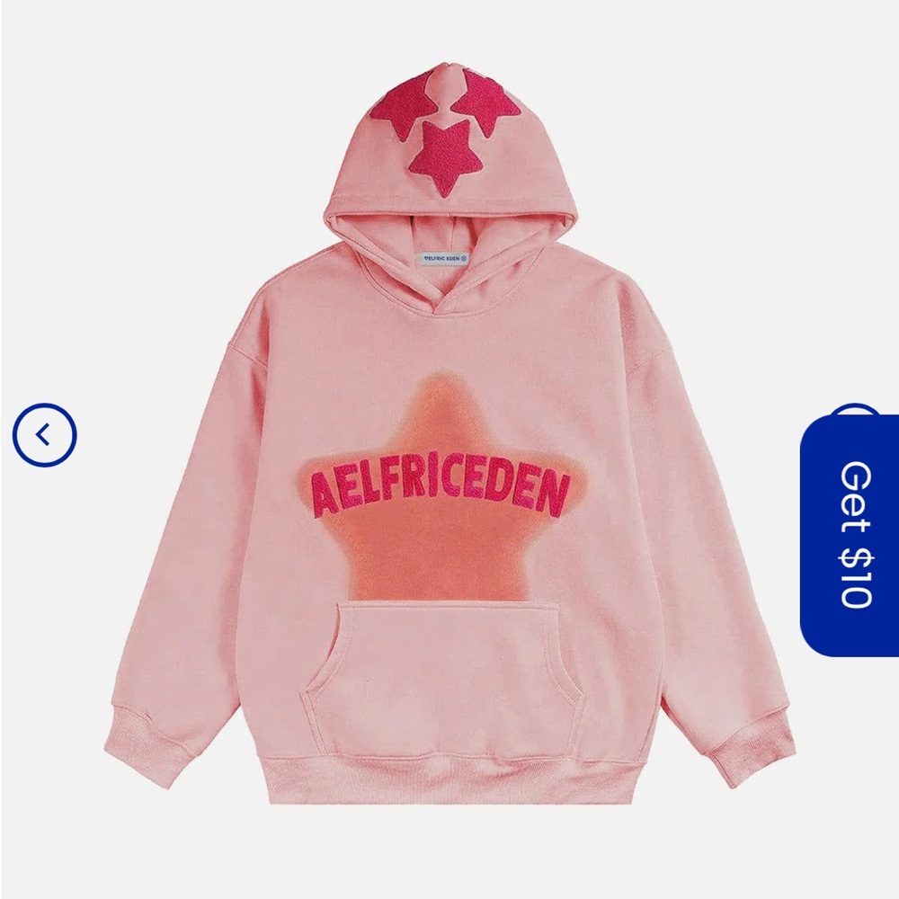 Aelfric Eden pink vintage  star hoodie medium NWT